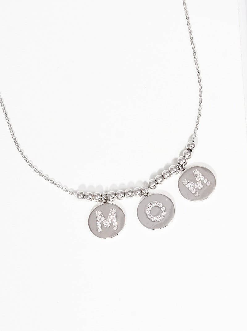 Gold Plated Mama Letter Disc Necklace