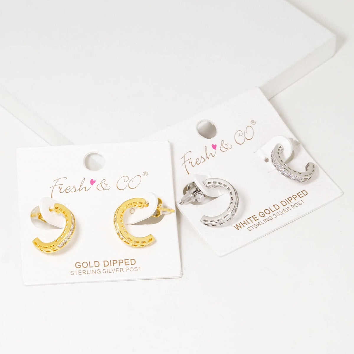 Dainty Pave Cubic Zirconia Huggie Hoops