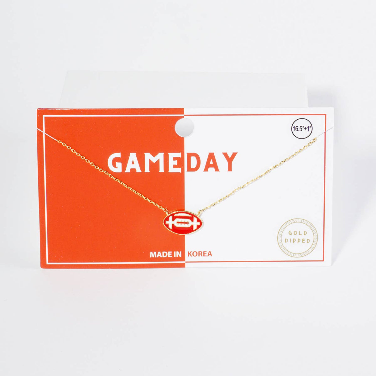 18K GOLD ENAMEL FOOTBALL BALL PENDANT GAME DAY NECKLACE
