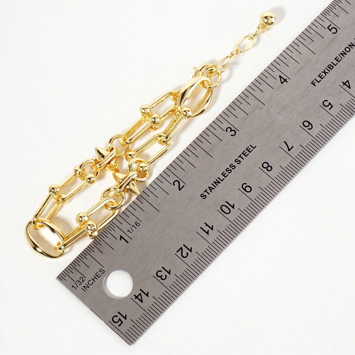 Edgy Spike U-Link Chain Bracelet