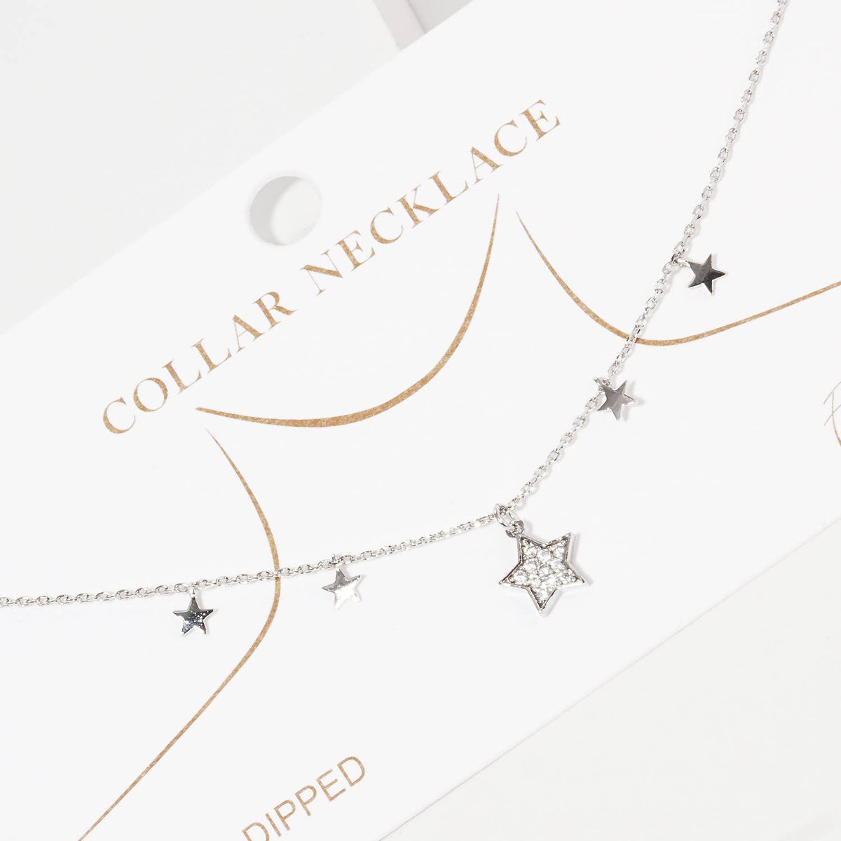 Gold Plated Multi Cubic Star Necklace