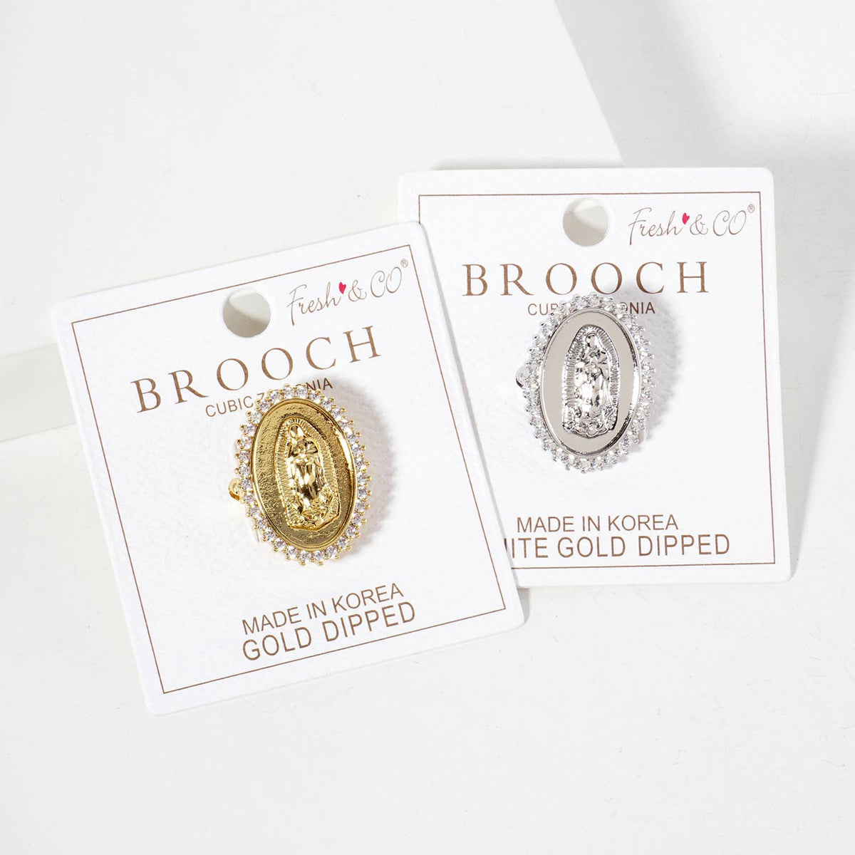 Pave-Detailing-on-the-Edges Virgin-Mary Brooch