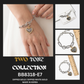 Two-Tone Mixed Chain Heart Charm Toggle Bracelet