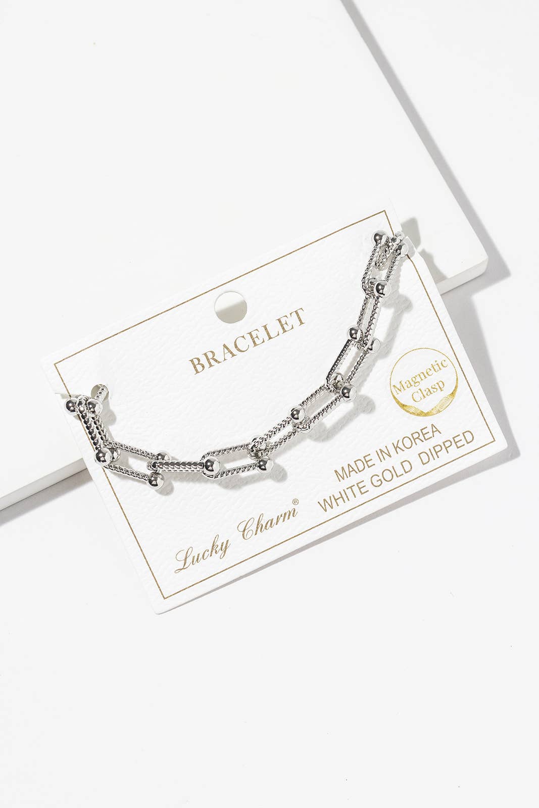 Effortless Magnetic Clasp Textured Link Bracelet