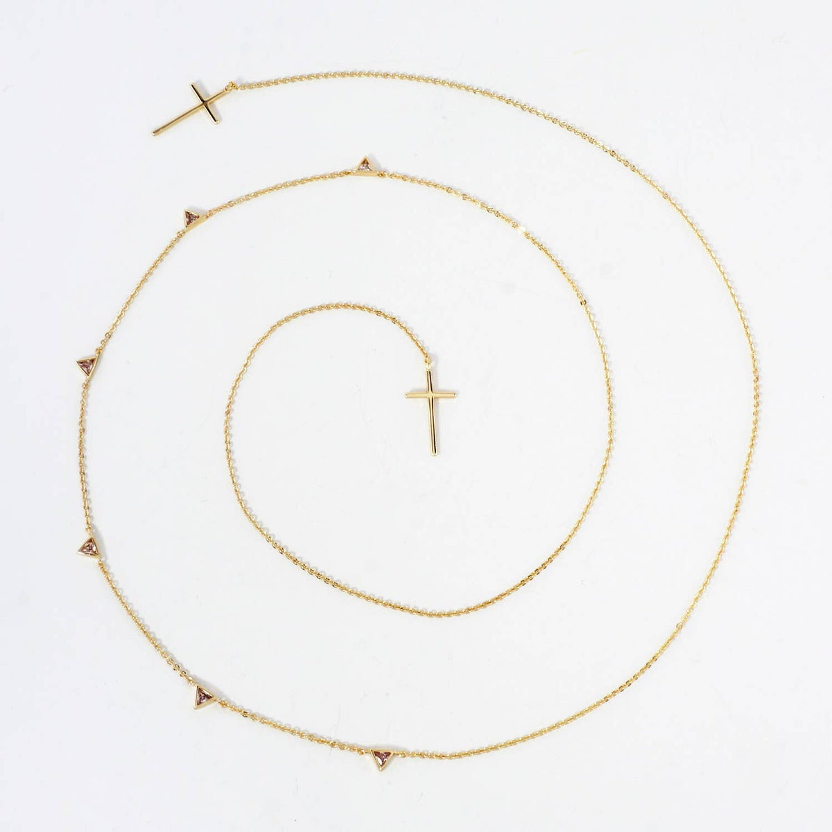 Satellite-Style Triangle & Cross Drop 18K-Gold-Dipped Face