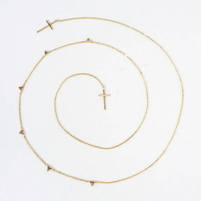 Satellite-Style Triangle & Cross Drop 18K-Gold-Dipped Face
