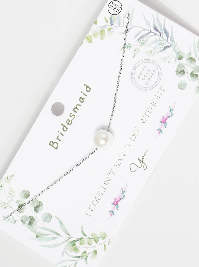 Elegant Bridesmaid Pearl Pendant Necklace