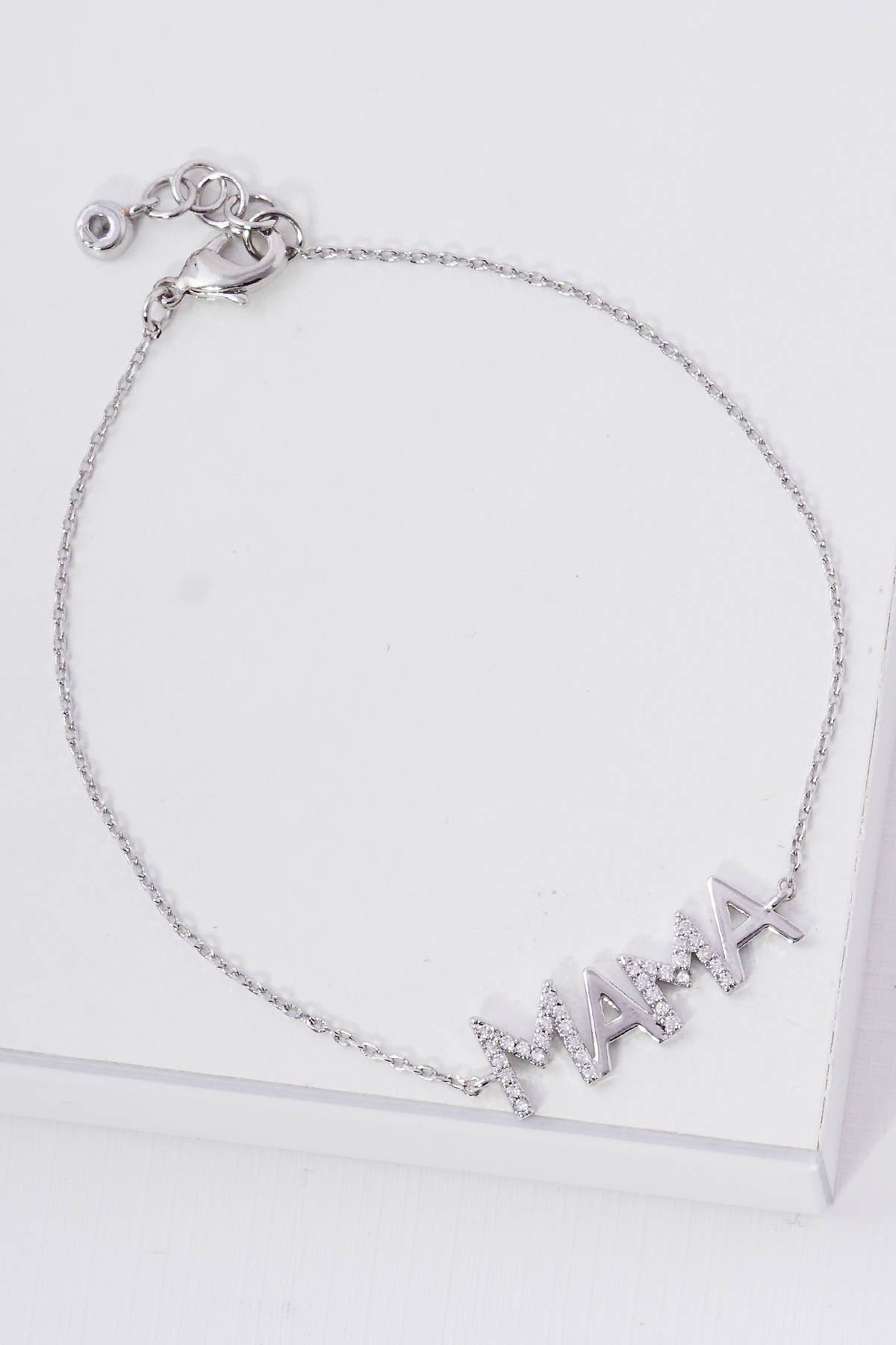 Minimalist Pavé "MAMA" Lettering Bracelet