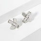 18K Gold Dipped Square CZ Embedded X Stud Earrings