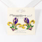 Gold Plated Mardi Gras Themed Fleur De Lis Post Earrings