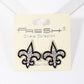 Gold Plated Cubic Bold Fleur De Lis Stud Earrings