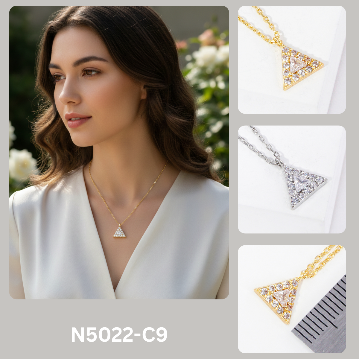 Minimalist Geometric Triangle Pendant Necklace