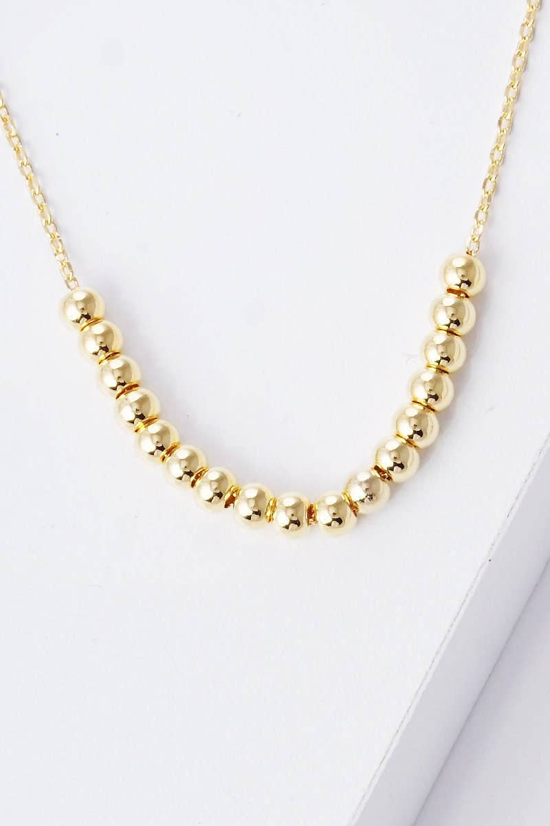 Gold Plated Beaded Ball Necklace