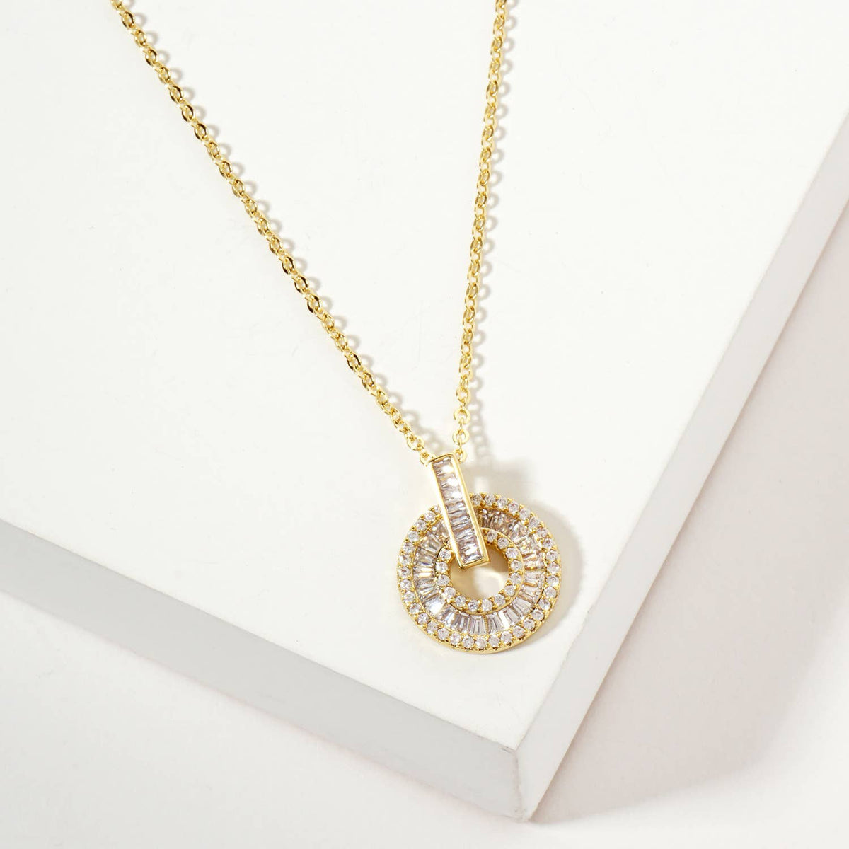 Intricate Pave-Set Door-Knocker Pendant Necklace