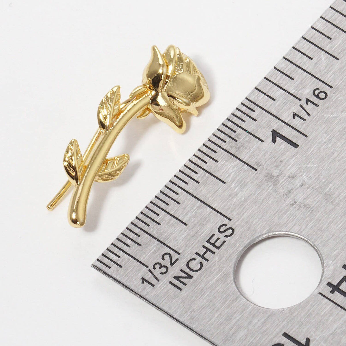 Gold Plated Flower Rose Ear Crawler Earrings