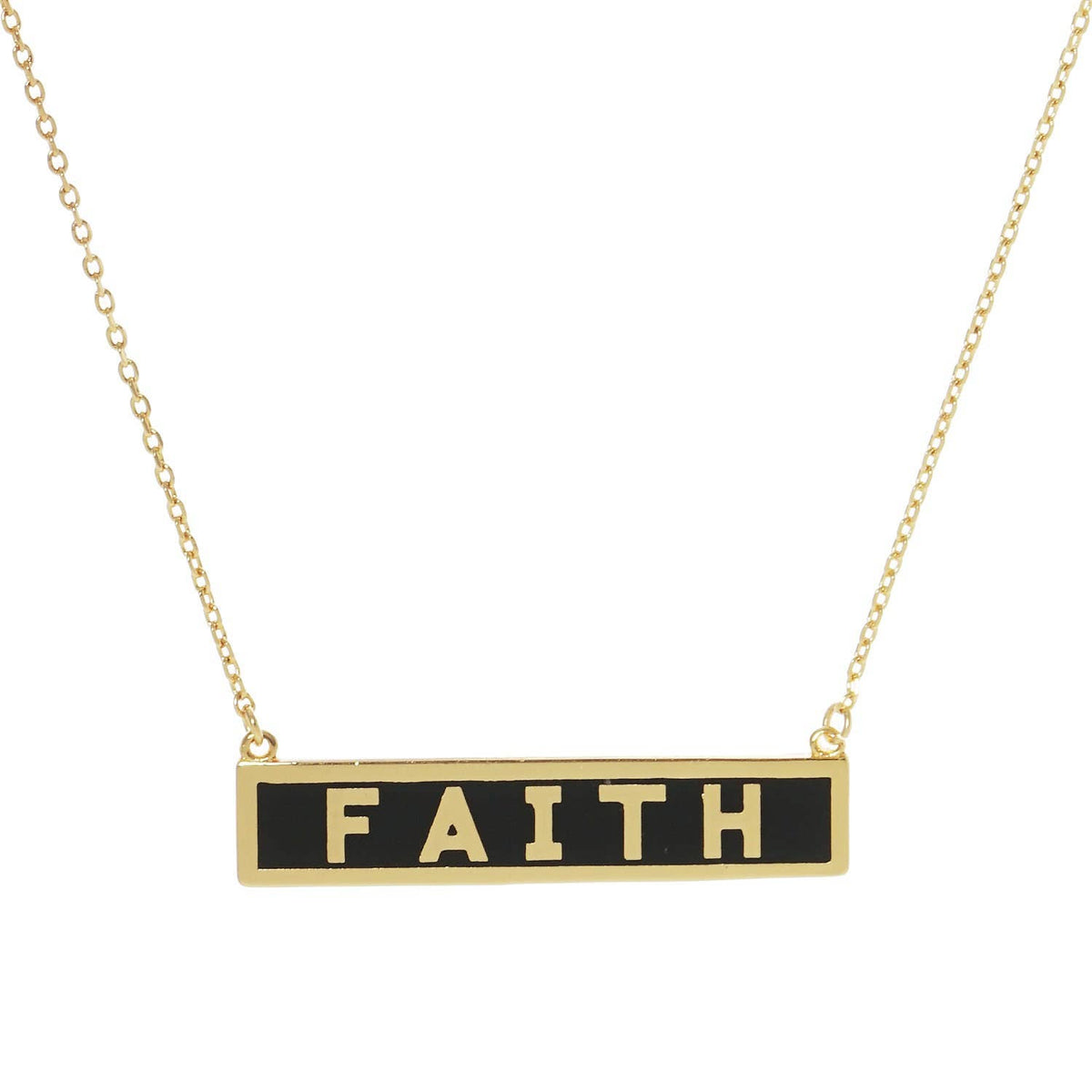 Gold Plated Mini Bar FAITH Necklace