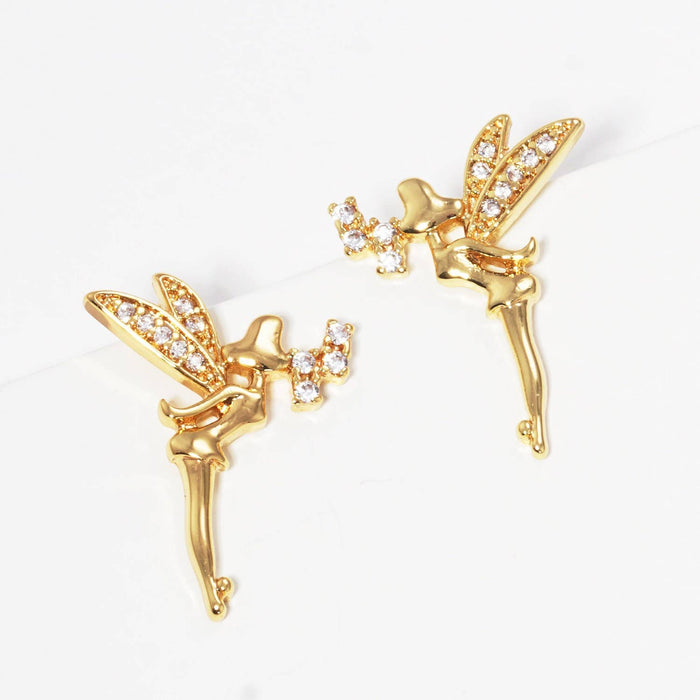 Gold Plated Fairy Stud Earrings