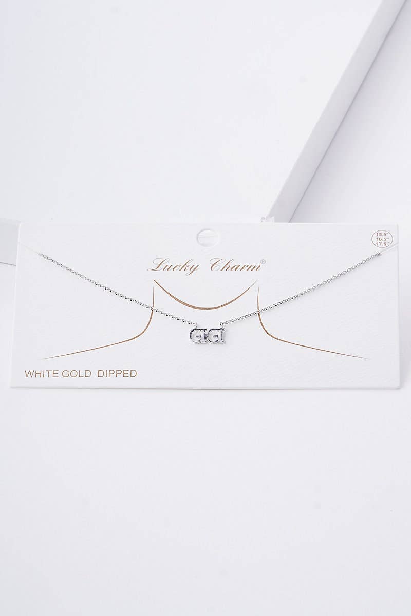 Gold Gigi Text Necklace