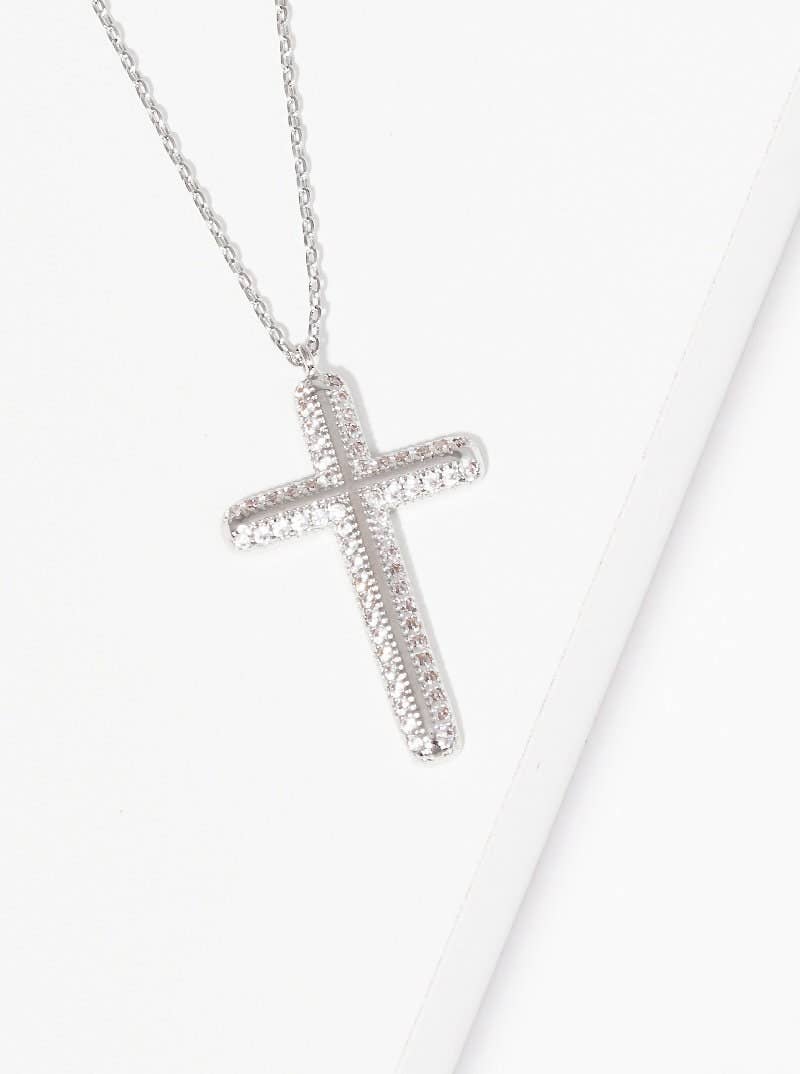 Gold Micro Pave Cross Necklace