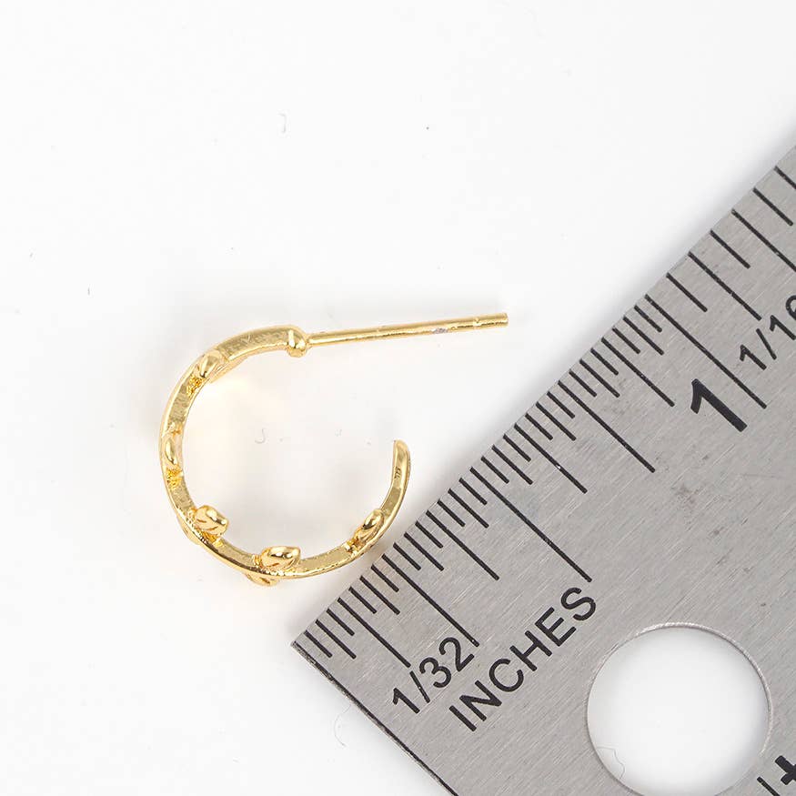 Gold Plated Vine Huggie Earrings
