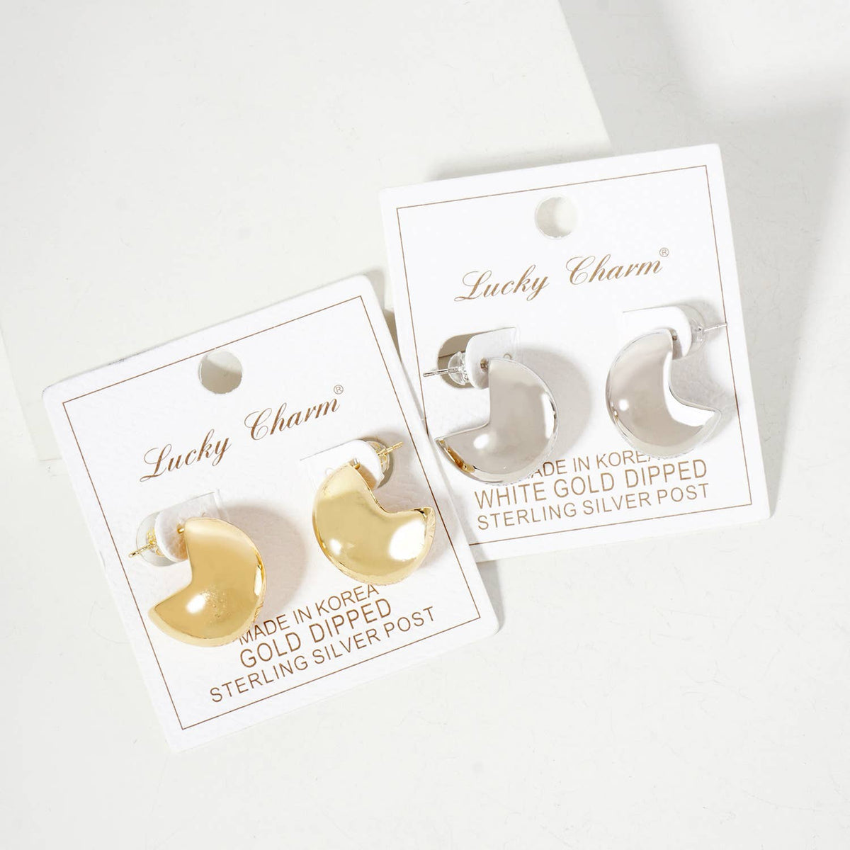 Polished Brass 20mm Pac-Man Design Hoop Earrings