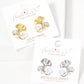 Gold Freshwater Pearl Gingko Leaf Stud Earrings
