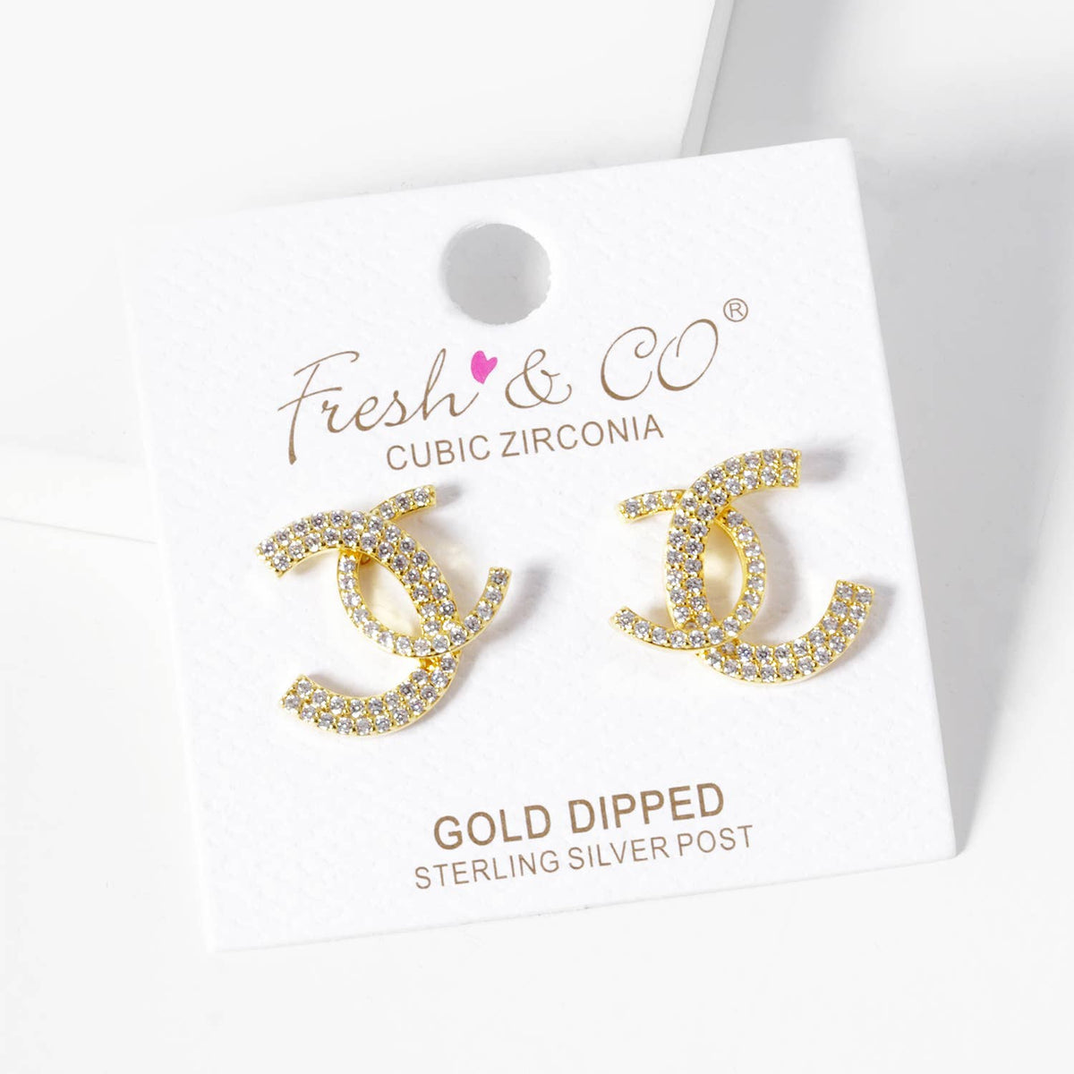 Dainty Interlocking Spiral Cubic Zirconia Stud Earrings