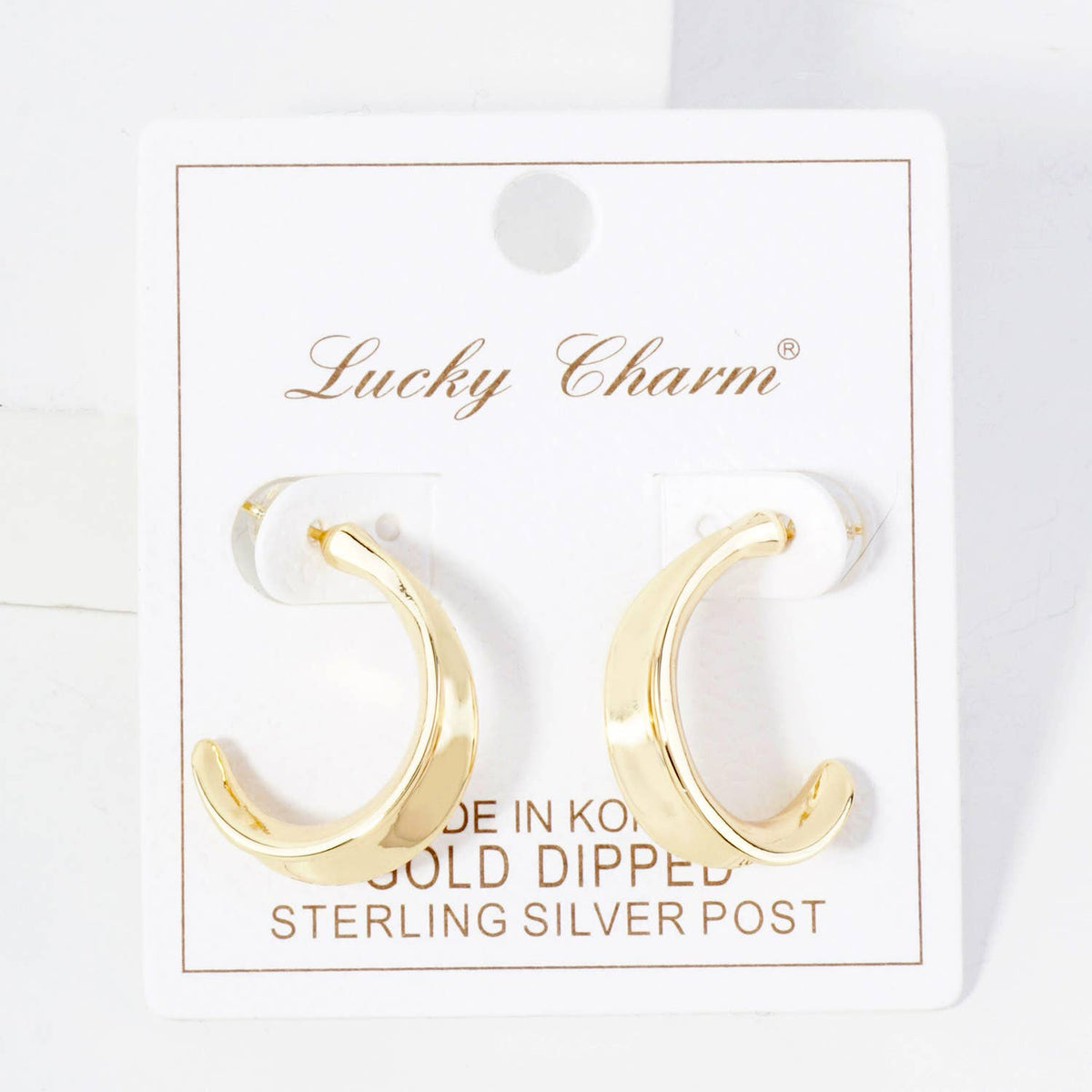 Polished Brass 25mm Teardrop-Shaped Open Hoop Earrings