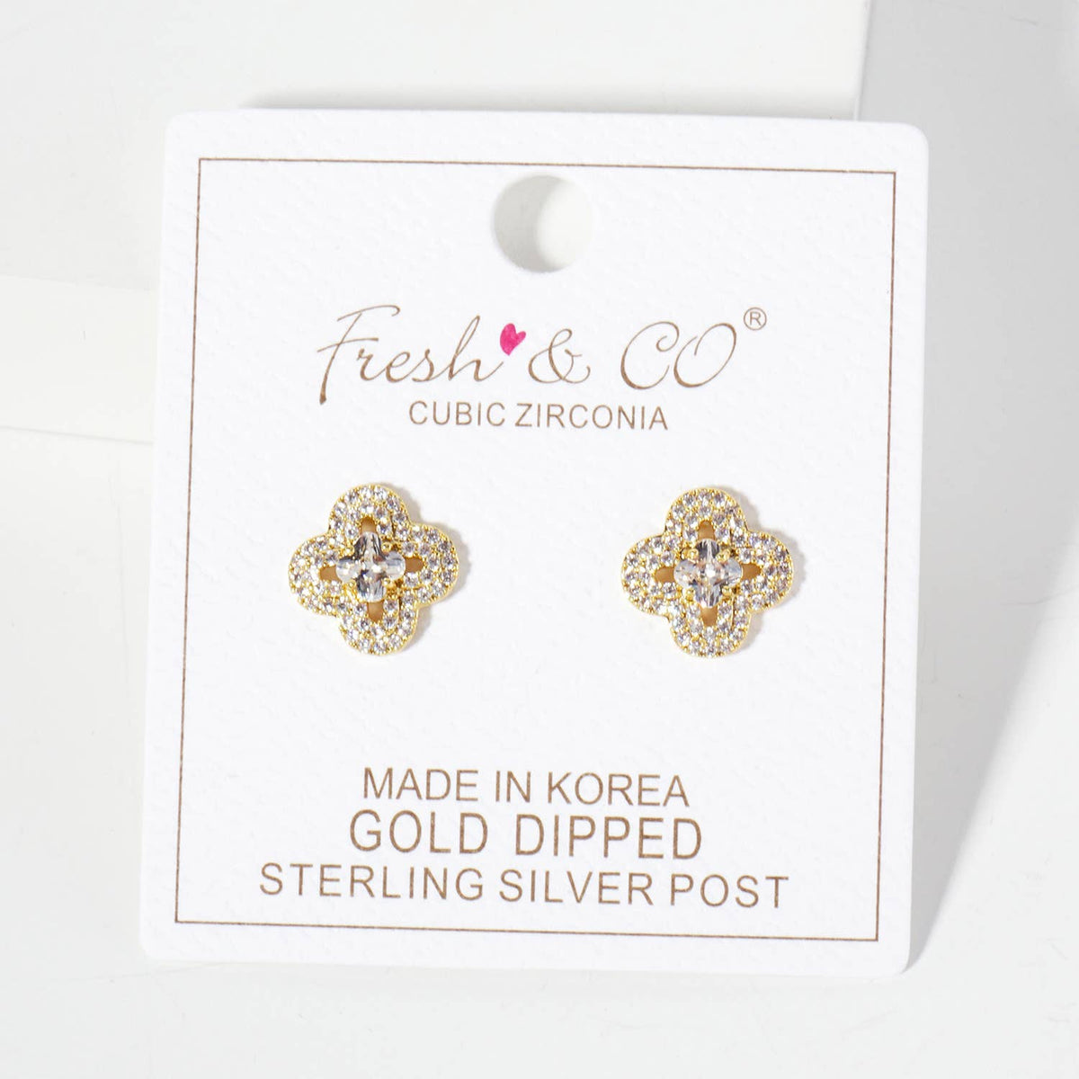 2mm Quatrefoil 18K-Gold-Dipped Stud Earrings