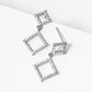 Dangled Geometric Square Cubic Zirconia Earrings