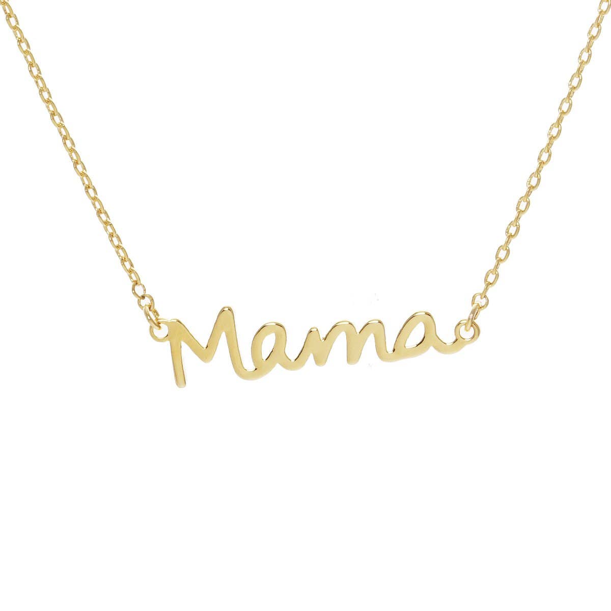 Gold Plated Bold Mama Letter Necklace
