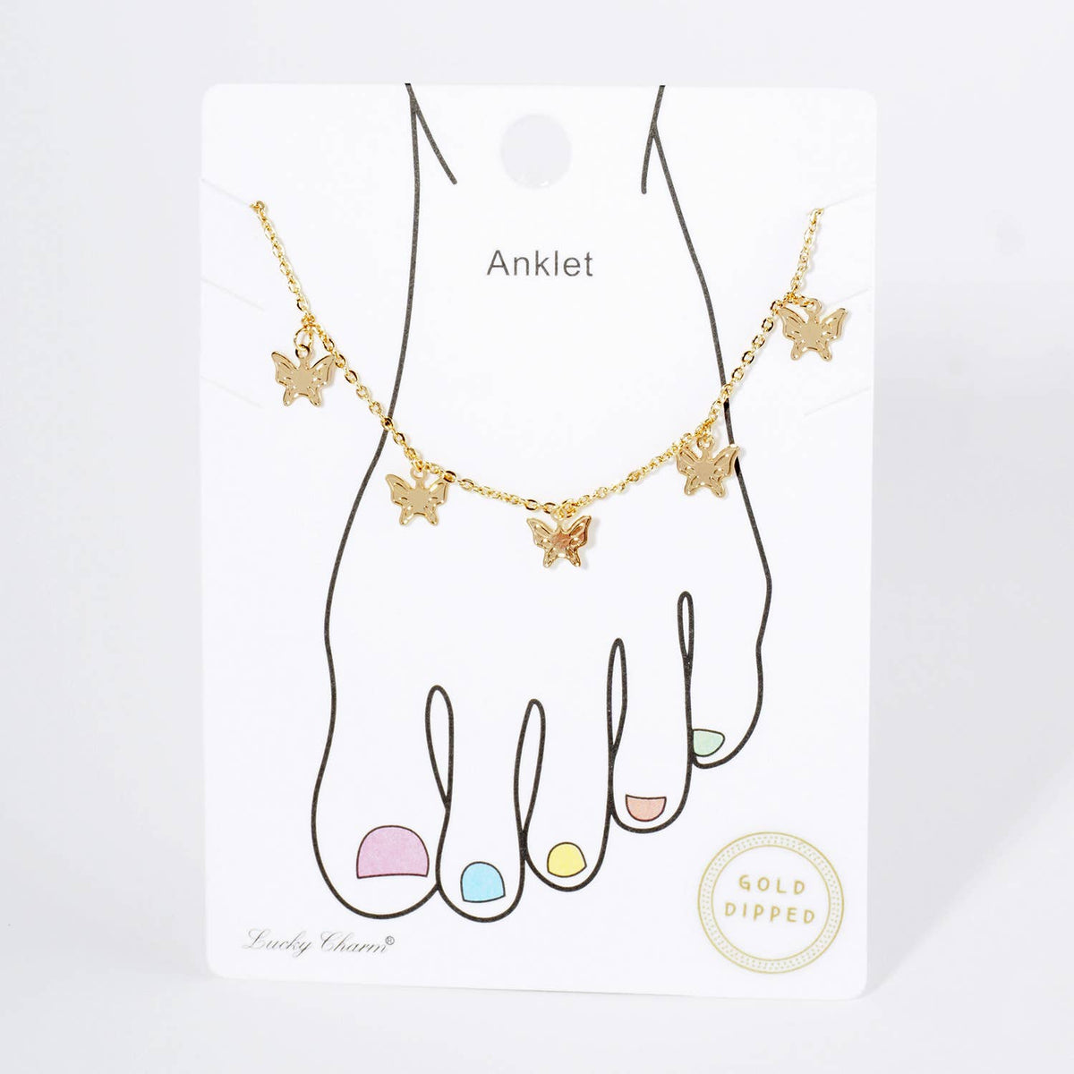 Dainty Butterfly Charm Anklet