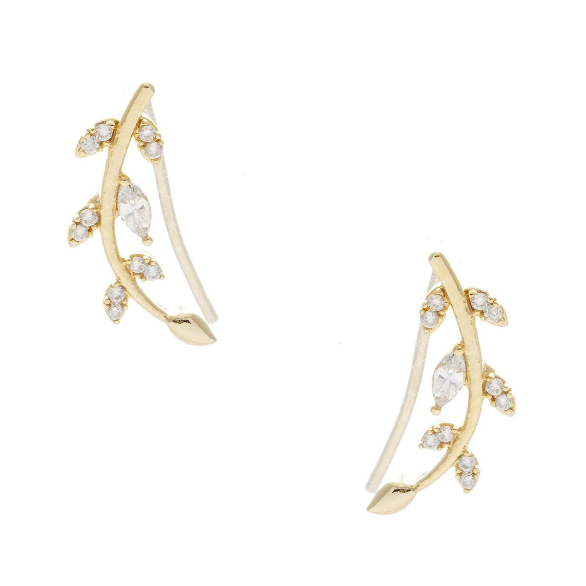 Cubic Zirconia Vine Ear Crawlers