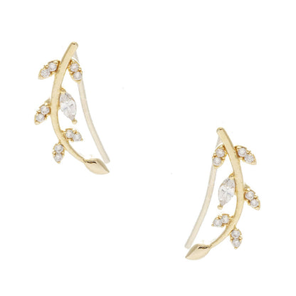 Cubic Zirconia Vine Ear Crawlers