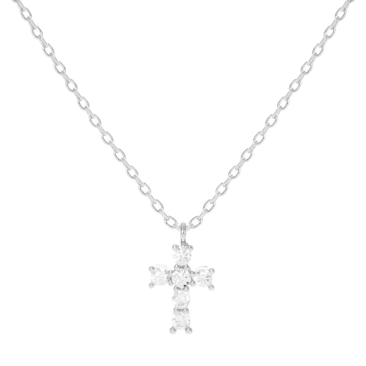 Gold Plated Tiny Cross Charm Necklace