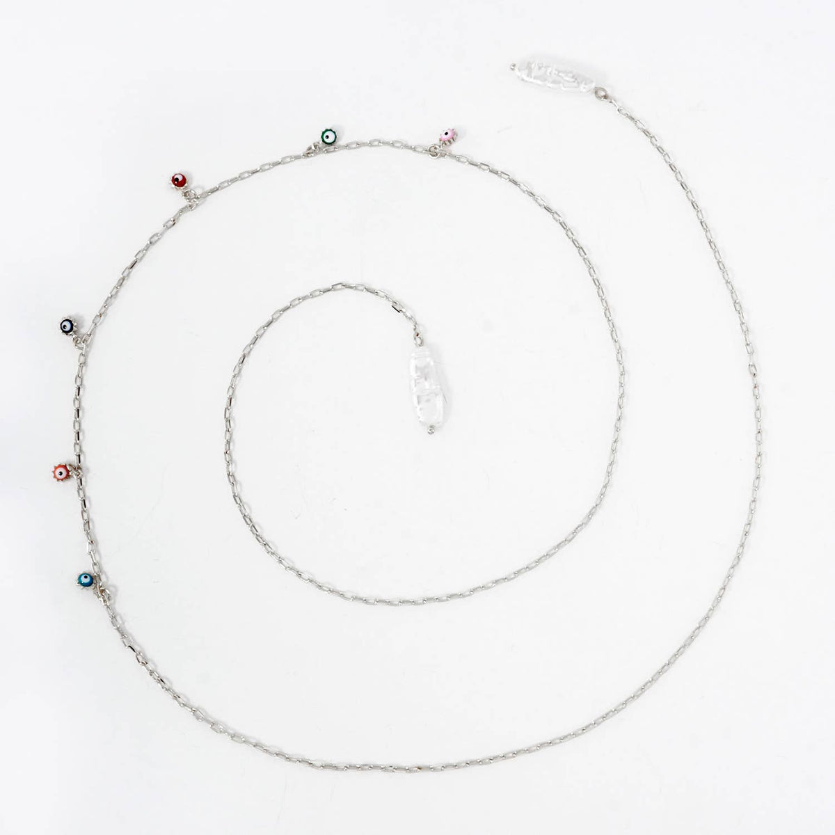 Spiritual-Theme Satellite-Style Evil-Eye Face-Chain