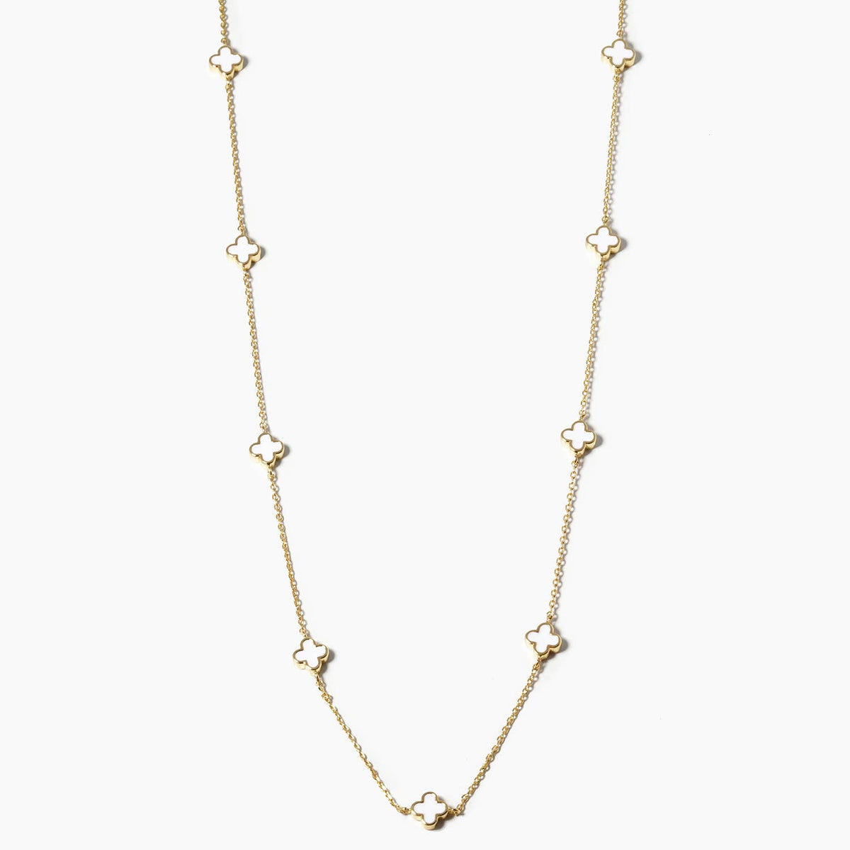 Elegant Clover Station Motif Necklace