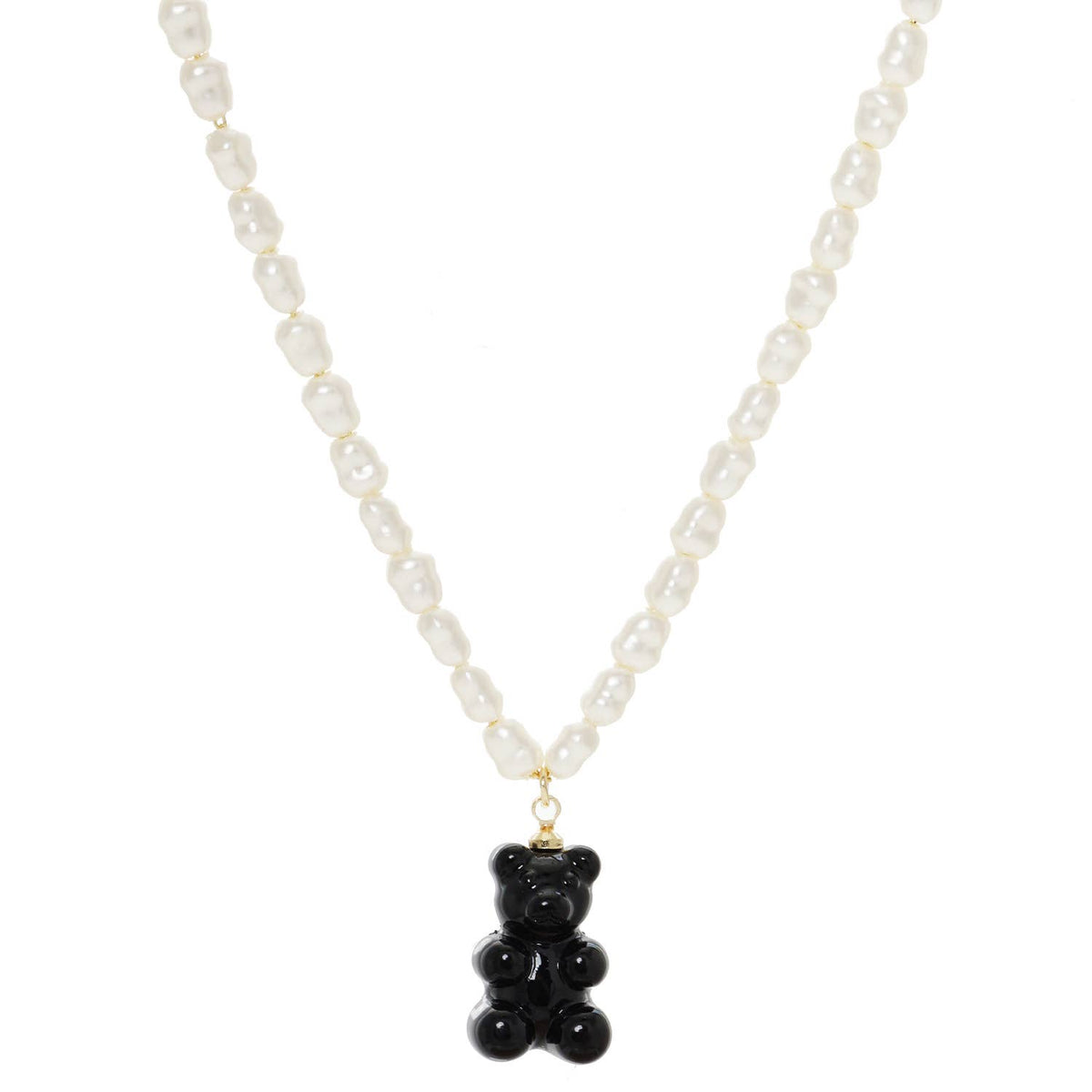 Multicolor Beaded Gummy Bear Pearl Necklace
