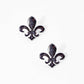 Gold Plated Bold Fleur De Lis Post Earrings