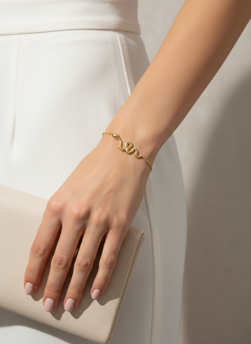 Minimalist Snake Charm Bracelet
