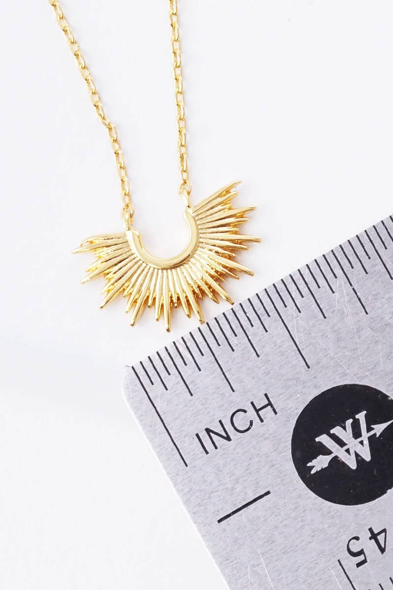 Gold Plated Half Starburst Necklace