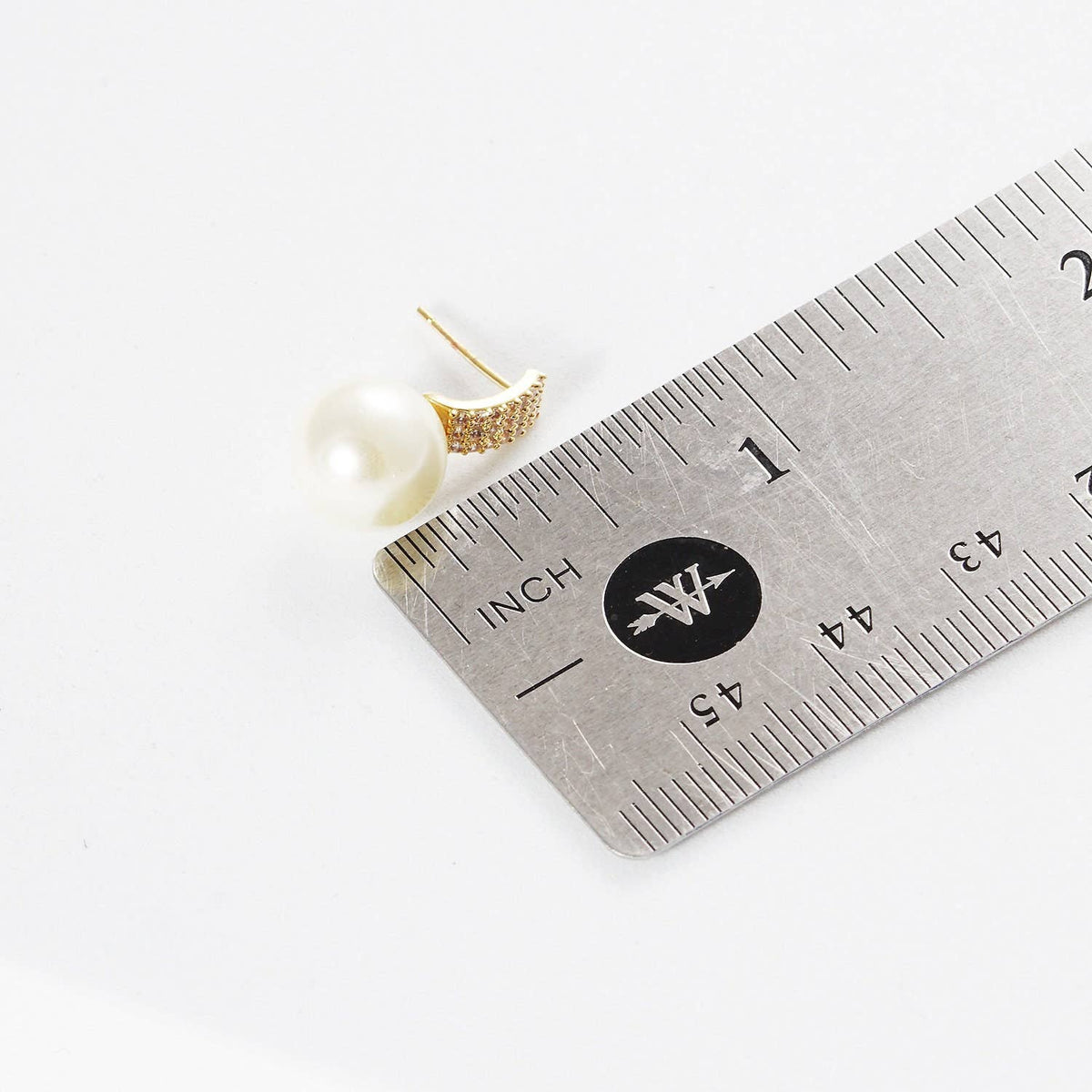 Gold Freshwater Pearl Huggie Earrings