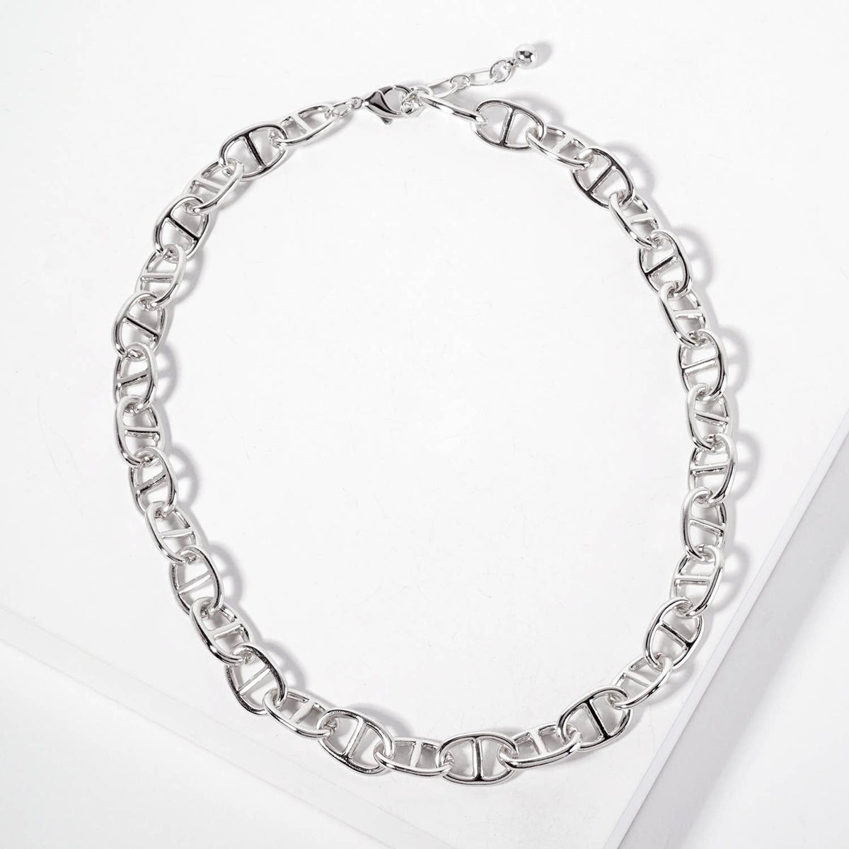 18K Gold Plated Bold Mariner Link Chain Necklace