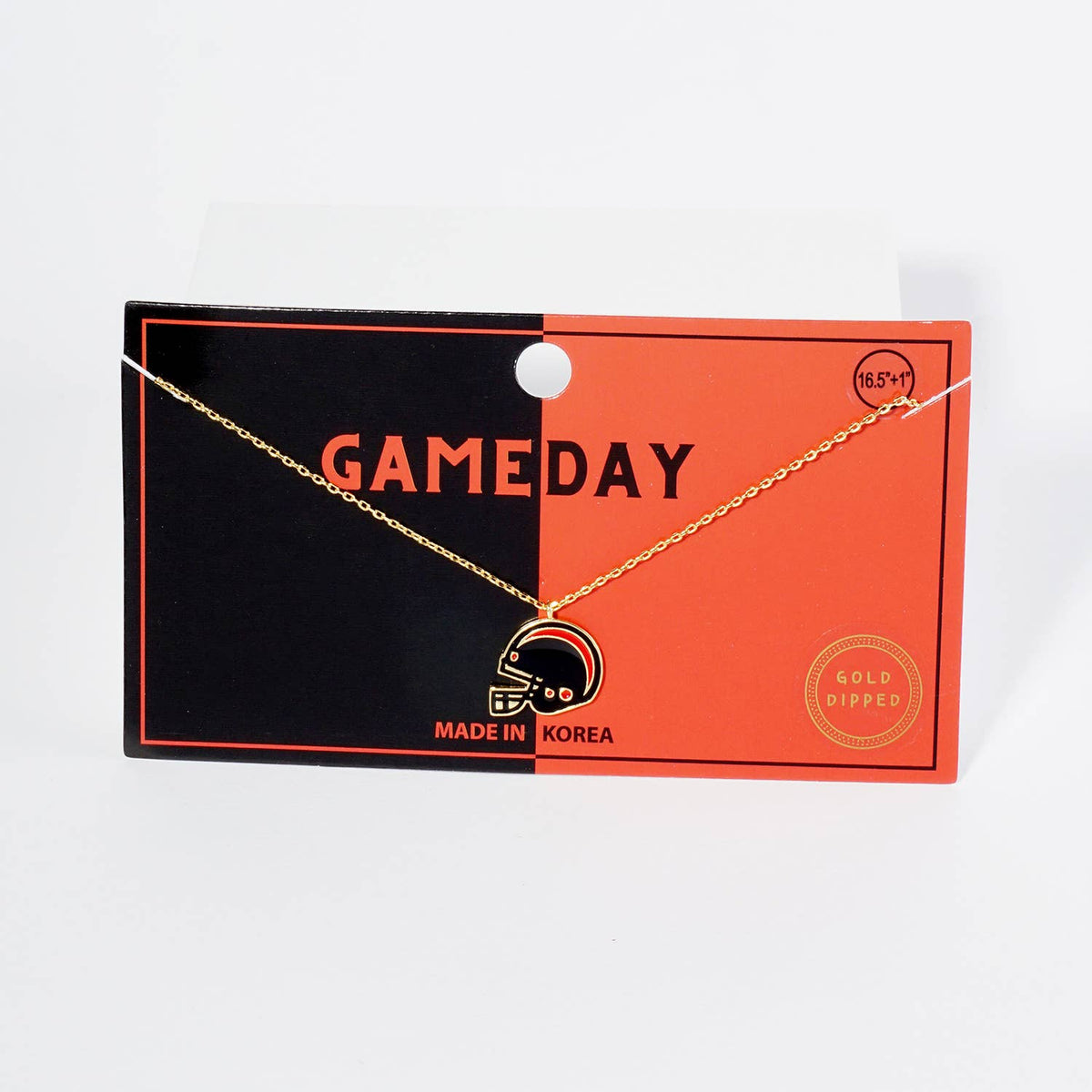 18K GOLD ENAMEL FOOTBALL HELMET PENDANT GAME DAY NECKLACE