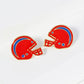 18K Gold Dipped Enamel Football Helmet Game Day Stud Earring