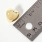 Polished Brass 17mm Heart-Shaped Stud Earrings