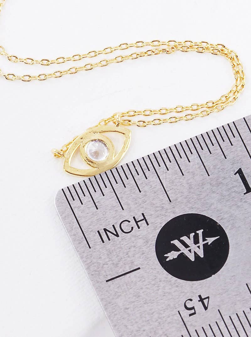 Gold Simple Evil Eye Necklace