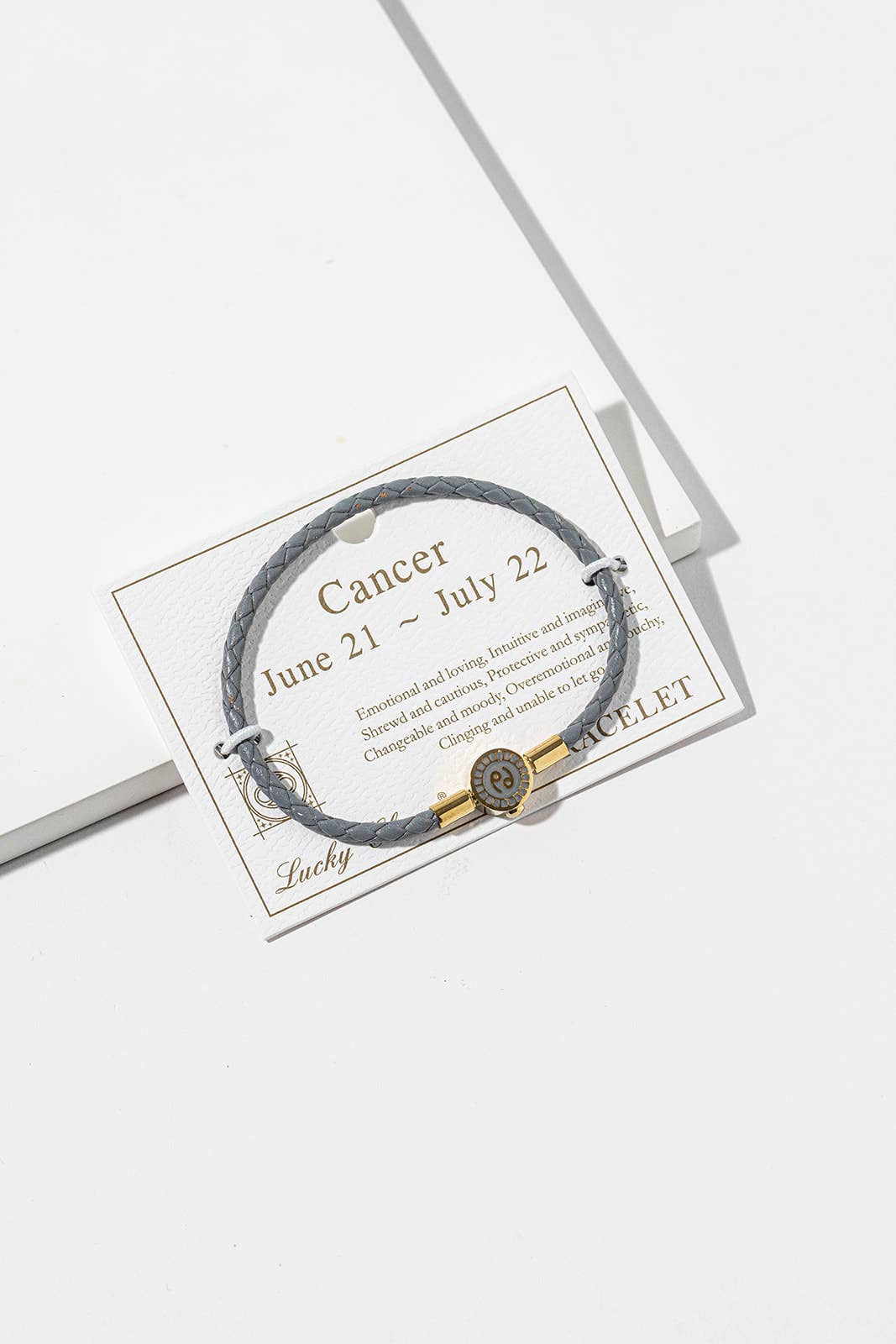 Zodiac Code Collection Braided Leather Charm Bracelet
