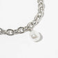 Magnetic Clasp Chunky Link Bracelet with Pearl Charm