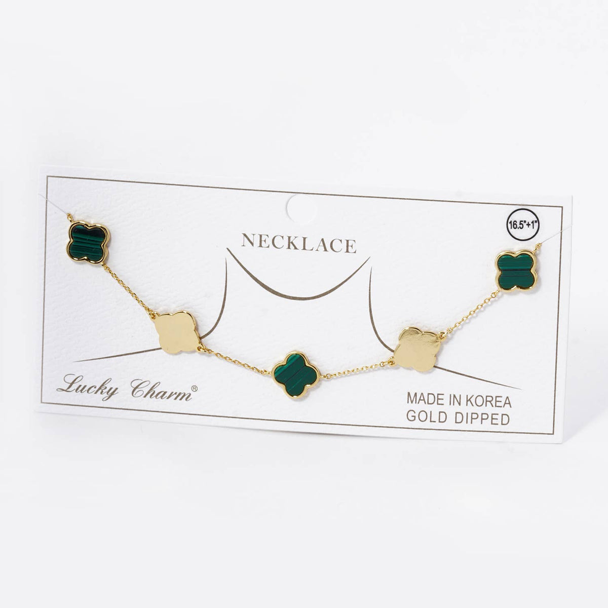 Lucky Clover 5-Motif Station Necklace